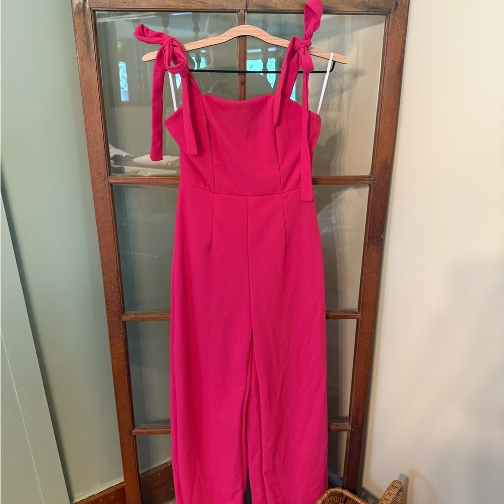 SHEIN Vibrant Neon Pink Wide Leg Jumpsuit - Size Small